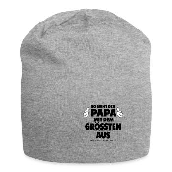 Lustig Dieser Papa hat den Größten Vatertag Spruch - Jersey-Beanie - Grau meliert - Vorne