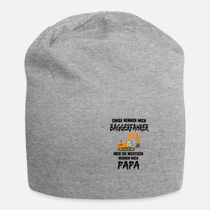 Baggerfahrer Bagger Papa Vater Geschenk - Jersey-Beanie - Grau meliert