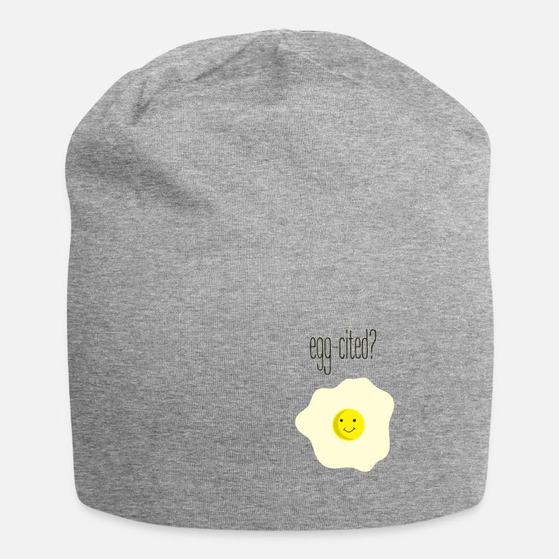 Egg quoted - Jersey Beanie - heather grey
