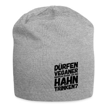 Veganer Provokation Lustige Sprüche - Jersey-Beanie - Grau meliert - Vorne