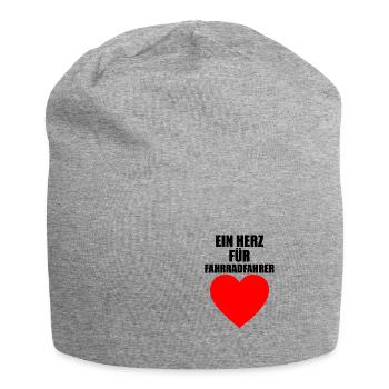 Ein Herz für Fahrradfahrer - Jersey-Beanie - Grau meliert - Vorne