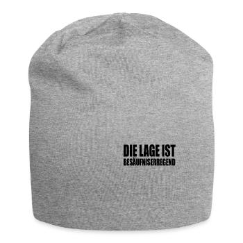 Lustiger Trink Spruch die Lage ist - Jersey-Beanie - Grau meliert - Vorne