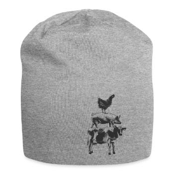 Chicken Pig Cow - Jersey Beanie - heather grey - Front