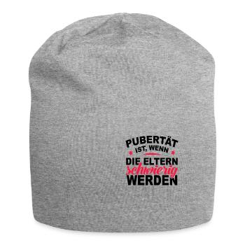 Pubertät ist, wenn die Eltern schwierig werden - Jersey-Beanie - Grau meliert - Vorne