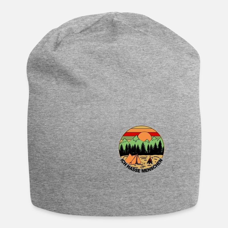 Ich hasse Menschen - Jersey-Beanie - Grau meliert
