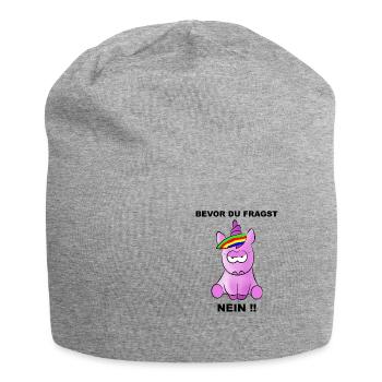 Avant de demander - NON !! - Bonnet en jersey - gris chiné - Devant