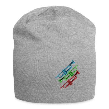 Trompette vintage tricolore - Bonnet en jersey - gris chiné - Devant