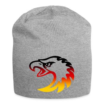 deutschlandadlerkopf - Jersey-Beanie - Grau meliert - Vorne
