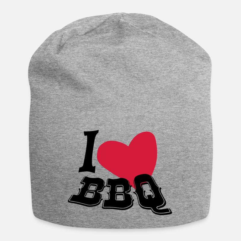 I love BBQ - Jersey Beanie - heather grey