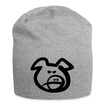 Schweinekopf (Vektor) - Jersey-Beanie - Grau meliert - Vorne