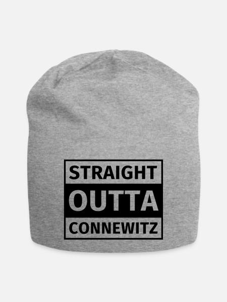 Straight Outta Connewitz - Jersey-Beanie - Grau meliert