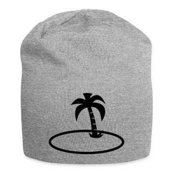 palm trees - Jersey Beanie - heather grey - Front