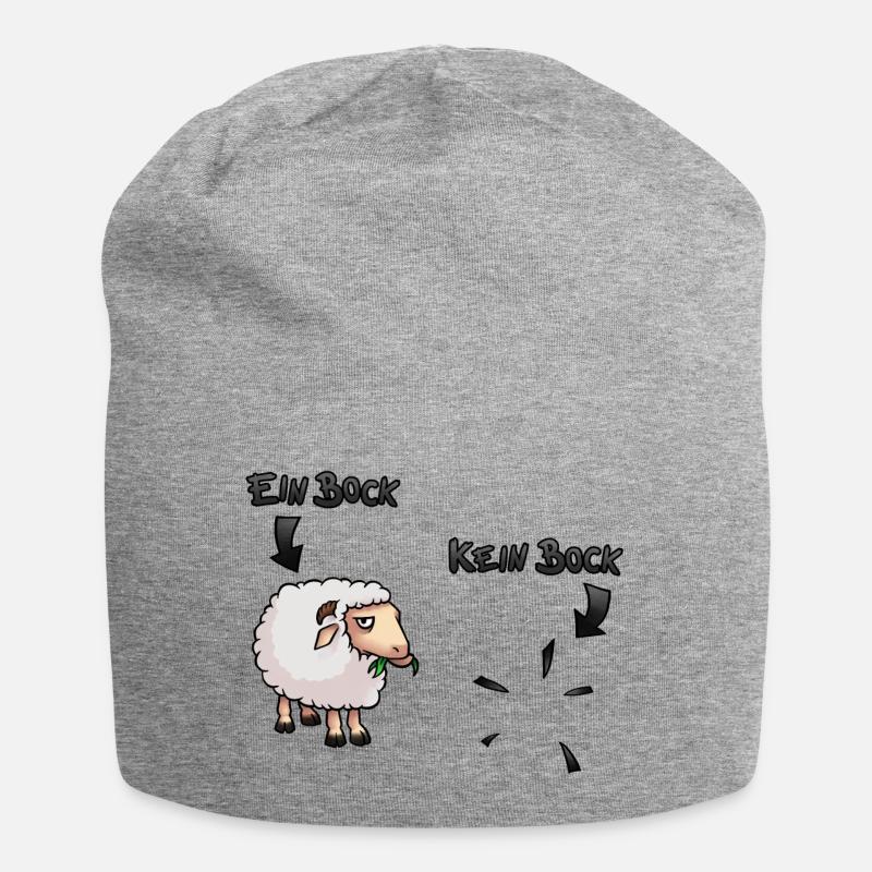 Bock - Kein Bock - Jersey-Beanie - Grau meliert