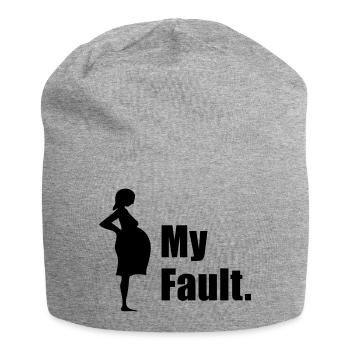 Mon défaut. motif de grossesse. - Bonnet en jersey - gris chiné - Devant