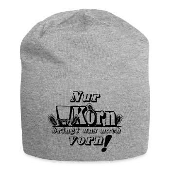 Korn , Party , Nur Korn bringt uns nach vorn(25) - Jersey-Beanie - Grau meliert - Vorne