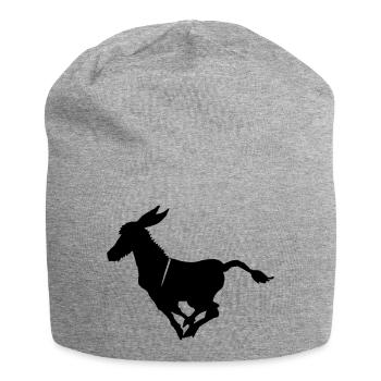 Süßer Esel im Galopp Grautier  - Jersey-Beanie - Grau meliert - Vorne