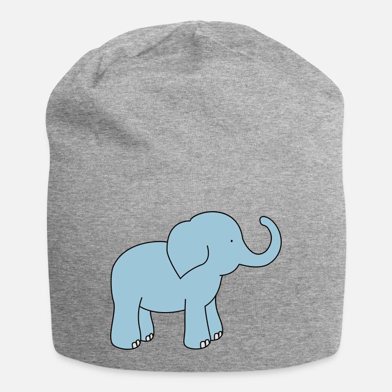 Elefant - Jersey-Beanie - Grau meliert
