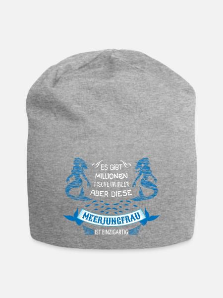 Meerjungfrau - Jersey-Beanie - Grau meliert