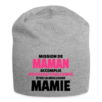 nouveau challenge être la meilleure mamie - Bonnet en jersey - gris chiné - Devant