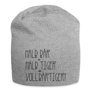 Vollbärtiger - Jersey-Beanie - Grau meliert - Vorne