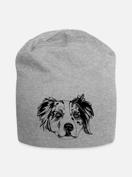 Australian Shepherd - Jersey-Beanie - Grau meliert