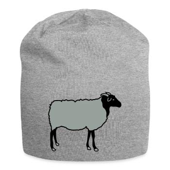 schaf, schafe, lamm, lämmer, heidschnucke - Jersey-Beanie - Grau meliert - Vorne
