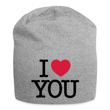 I Love You - Jersey Beanie - heather grey - Front