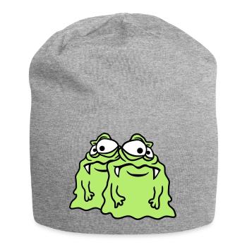 team 2 freunde paar glibber schleim ekelig schleim - Jersey-Beanie - Grau meliert - Vorne