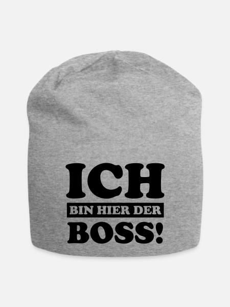 ich_bin_hier_der_boss - Bonnet en jersey - gris chiné