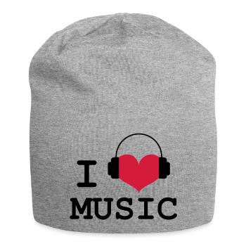 I Love Music ! - Bonnet en jersey - gris chiné - Devant