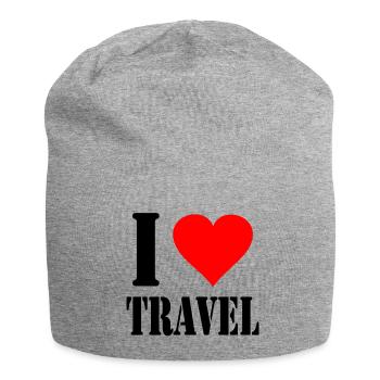 I Love Travel - Bonnet en jersey - gris chiné - Devant
