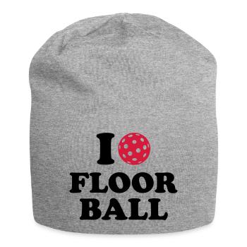 I love Floorball - Jersey-Beanie - Grau meliert - Vorne