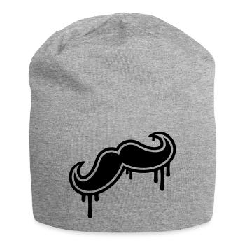Moustache - Jersey Beanie - heather grey - Front