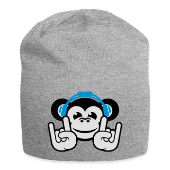 Heavy Metal Rock Hand Sign Satan party - Jersey Beanie - heather grey - Front