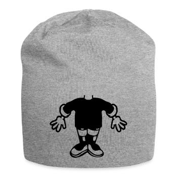 lustiger kleiner zwerg koerper ohne kopf verkleidu - Jersey-Beanie - Grau meliert - Vorne