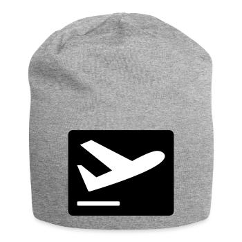 Airplane taking off - Jersey Beanie - heather grey - Front