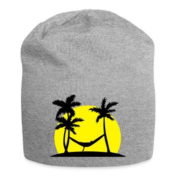 Hammock in Paradise - Jersey Beanie - heather grey - Front