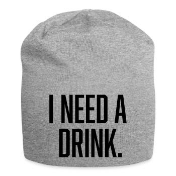 i need a drink - Jersey-Beanie - Grau meliert - Vorne