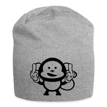 monkey middle finger design - Jersey-Beanie - Grau meliert - Vorne