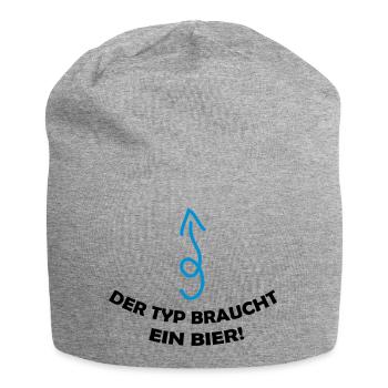 der_typ_braucht_ein_bier_002 - Jersey-Beanie - Grau meliert - Vorne