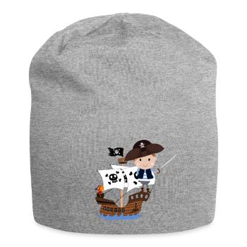 Pirate ship - Jersey Beanie - heather grey - Front
