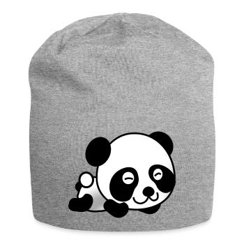 Panda - Jersey-Beanie - Grau meliert - Vorne