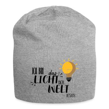 Ich bin das Licht - Jersey-Beanie - Grau meliert - Vorne