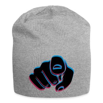 3D effect hand - Jersey Beanie - heather grey - Front