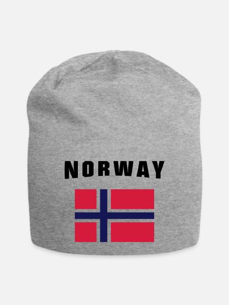 Norway Flag - Jersey-Beanie - Grau meliert