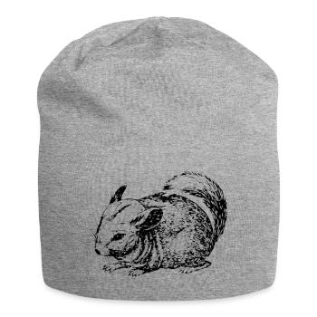 Chinchilla outline - Jersey Beanie - heather grey - Front