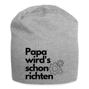 papa wirds schon richten - Jersey-Beanie - Grau meliert - Vorne