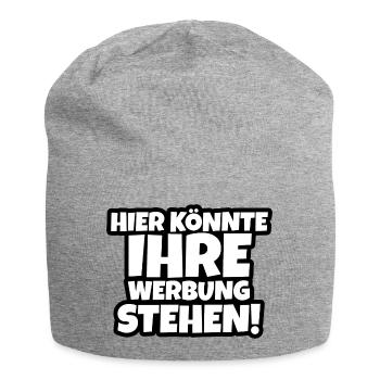 Hier könnte Ihre Werbung Stehen - Jersey-Beanie - Grau meliert - Vorne
