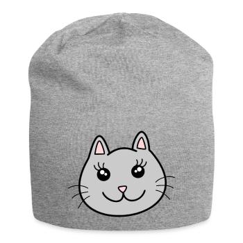 Katze Katzen - Jersey-Beanie - Grau meliert - Vorne
