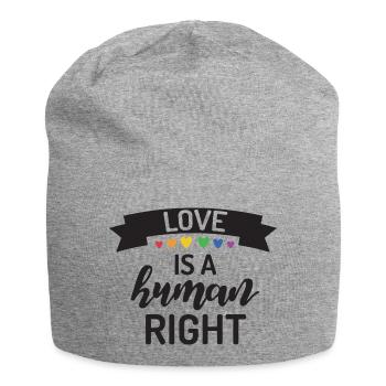 Liebe ist ein Menschenrecht - Jersey-Beanie - Grau meliert - Vorne